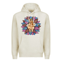 Oatmeal Heather easter leopard bunny sunflower Premium Hoodie - Artiststas