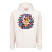 Pale Pink easter leopard bunny sunflower Premium Hoodie - Artiststas