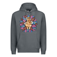 Rock easter leopard bunny sunflower Premium Hoodie - Artiststas