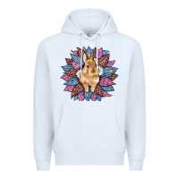 White easter leopard bunny sunflower Premium Hoodie - Artiststas