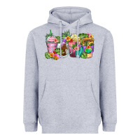 Heather Grey tropical coffee cups Heavyweight Hoodie - Zillion Design Studio