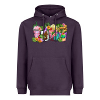 Plum tropical coffee cups Heavyweight Hoodie - Zillion Design Studio