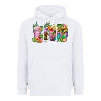 White tropical coffee cups Heavyweight Hoodie - Zillion Design Studio
