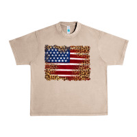 French Oak american flag and leopard Urban Heavy Tee - Artiststas