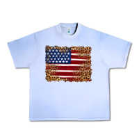 Grape Ice american flag and leopard Urban Heavy Tee - Artiststas