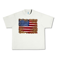 Pistachio american flag and leopard Urban Heavy Tee - Artiststas