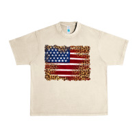 Sandshell american flag and leopard Urban Heavy Tee - Artiststas