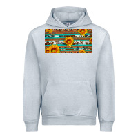 Heather Grey aztec sunflower cowhide license plate Urban Hoodie - Artiststas