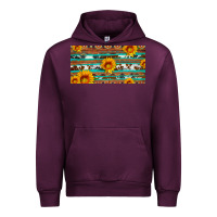 Mauve Wine aztec sunflower cowhide license plate Urban Hoodie - Artiststas
