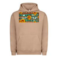 Pigment Burro aztec sunflower cowhide license plate Urban Hoodie - Artiststas