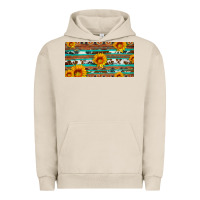 Pigment French Oak aztec sunflower cowhide license plate Urban Hoodie - Artiststas
