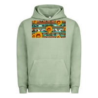 Aztec Sunflower Cowhide License Plate Urban Hoodie | Teevron
