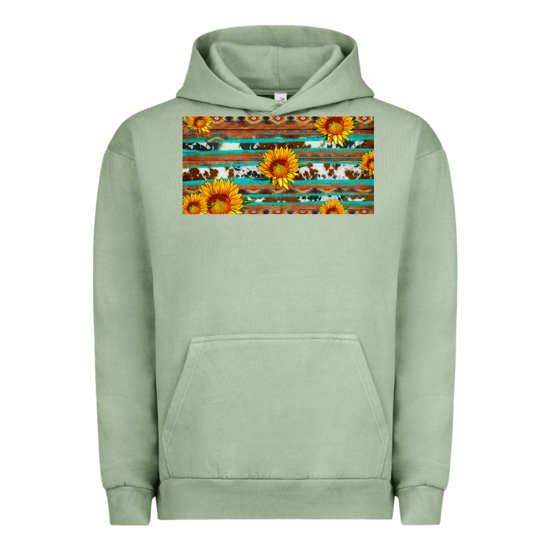 Aztec Sunflower Cowhide License Plate Urban Hoodie by Artiststas | Teevron