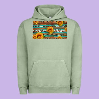 Aztec Sunflower Cowhide License Plate Urban Hoodie Designed By Artiststas
