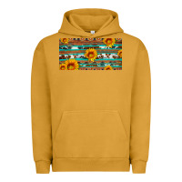 Pigment Peanut Butter aztec sunflower cowhide license plate Urban Hoodie - Artiststas