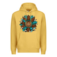 Antique Gold gemstone cowhide leopard turquoise sunflower Premium Hoodie - Artiststas