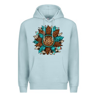 Blue Mist gemstone cowhide leopard turquoise sunflower Premium Hoodie - Artiststas