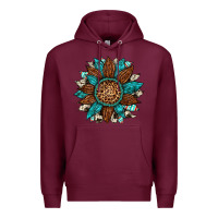 Burgundy gemstone cowhide leopard turquoise sunflower Premium Hoodie - Artiststas