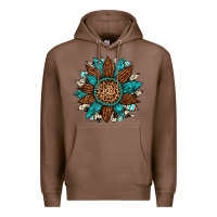 Chestnut gemstone cowhide leopard turquoise sunflower Premium Hoodie - Artiststas