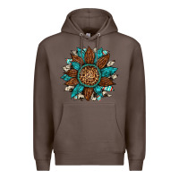 Coffee gemstone cowhide leopard turquoise sunflower Premium Hoodie - Artiststas