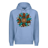 Colony Blue gemstone cowhide leopard turquoise sunflower Premium Hoodie - Artiststas