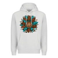 Dove Grey gemstone cowhide leopard turquoise sunflower Premium Hoodie - Artiststas