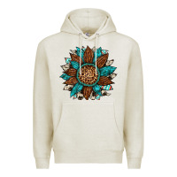 Oatmeal Heather gemstone cowhide leopard turquoise sunflower Premium Hoodie - Artiststas