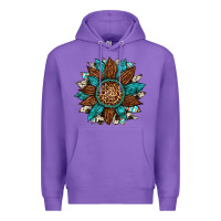 Purple gemstone cowhide leopard turquoise sunflower Premium Hoodie - Artiststas