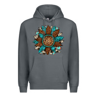 Rock gemstone cowhide leopard turquoise sunflower Premium Hoodie - Artiststas