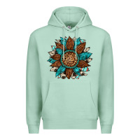 Seafoam gemstone cowhide leopard turquoise sunflower Premium Hoodie - Artiststas