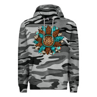Slate Camo gemstone cowhide leopard turquoise sunflower Premium Hoodie - Artiststas