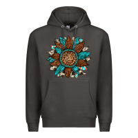 Smoke gemstone cowhide leopard turquoise sunflower Premium Hoodie - Artiststas