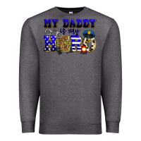 Charcoal Heather my daddy is my hero police Premium Sweatshirt - Zillion Design Studio