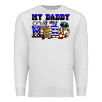 Oatmeal Heather my daddy is my hero police Premium Sweatshirt - Zillion Design Studio