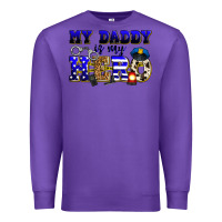 Purple my daddy is my hero police Premium Sweatshirt - Zillion Design Studio