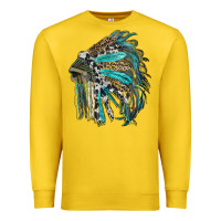 Lemon indian feather headdress with western  patterns Premium Sweatshirt - RanaPortraitStore