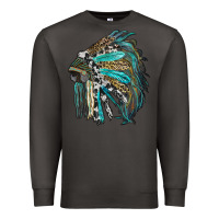 Smoke indian feather headdress with western  patterns Premium Sweatshirt - RanaPortraitStore