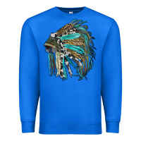 True Royal indian feather headdress with western  patterns Premium Sweatshirt - RanaPortraitStore