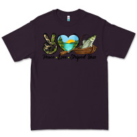 Plum Camouflage Peace Love Striped Bass Premium Tee - LillyAllenDesigns