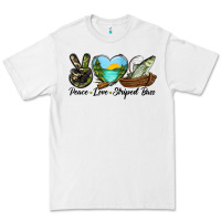 White Camouflage Peace Love Striped Bass Premium Tee - LillyAllenDesigns