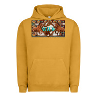 Pigment Peanut Butter aztec horses and wild with cowhide license plate template Urban Hoodie - Artiststas