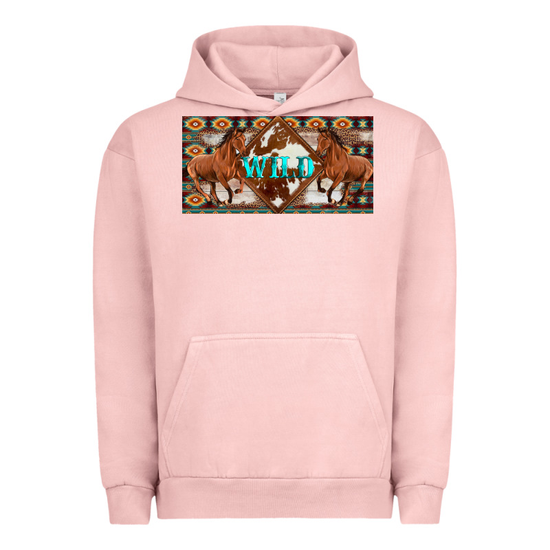 Aztec Horses And Wild With Cowhide License Plate Template Urban Hoodie by Artiststas | Teevron