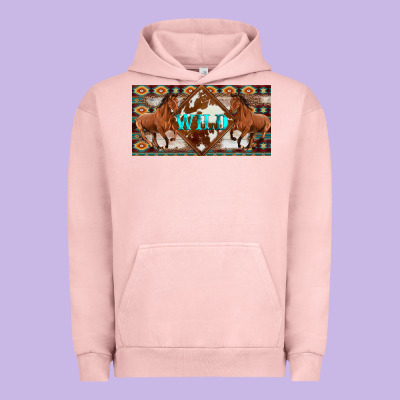 Aztec Horses And Wild With Cowhide License Plate Template Urban Hoodie Designed By Artiststas