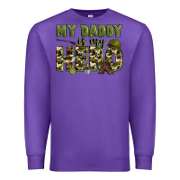 Purple my daddy is my hero army Premium Sweatshirt - Zillion Design Studio