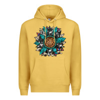 Antique Gold cowhide leopard serape gemstone  sunflower Premium Hoodie - Artiststas
