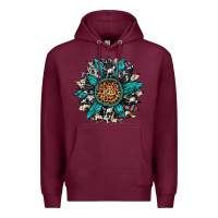 Burgundy cowhide leopard serape gemstone  sunflower Premium Hoodie - Artiststas
