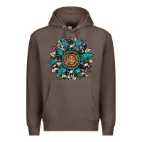 Coffee cowhide leopard serape gemstone  sunflower Premium Hoodie - Artiststas