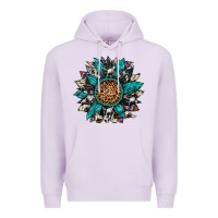 Lilac cowhide leopard serape gemstone  sunflower Premium Hoodie - Artiststas