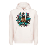 Pale Pink cowhide leopard serape gemstone  sunflower Premium Hoodie - Artiststas