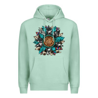 Seafoam cowhide leopard serape gemstone  sunflower Premium Hoodie - Artiststas